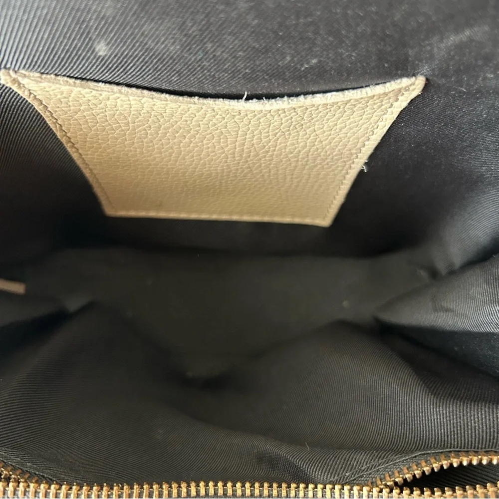 Divina Firenze Pebbled Leather Mini Backpack Purse Grey Camel Brown